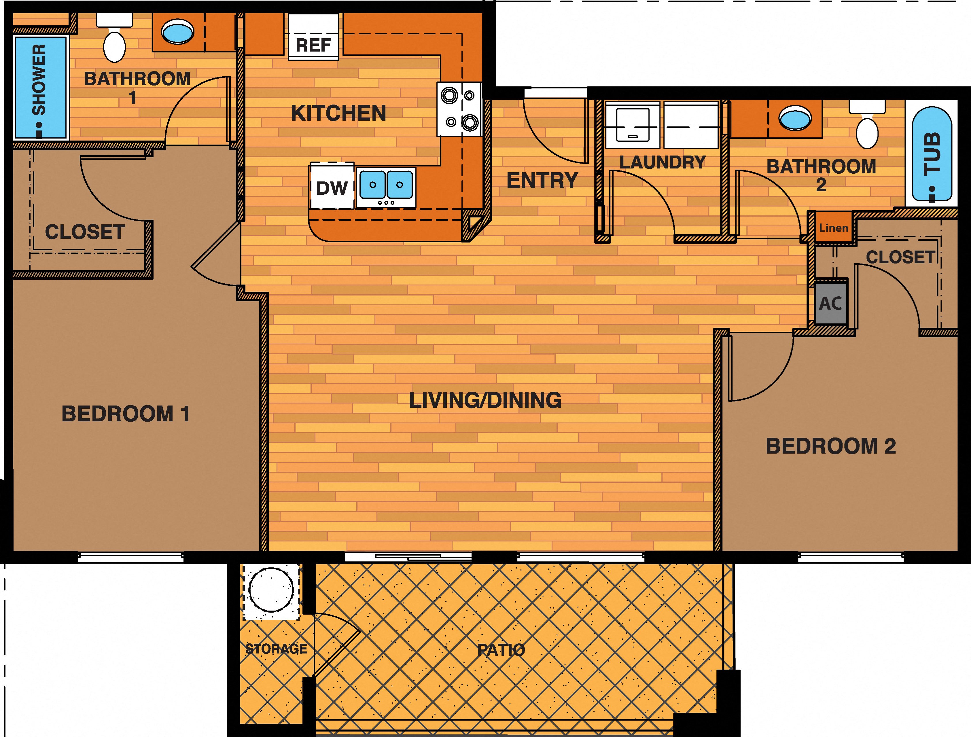 Continental Reserve 2 Bedroom Medium Floor Plan